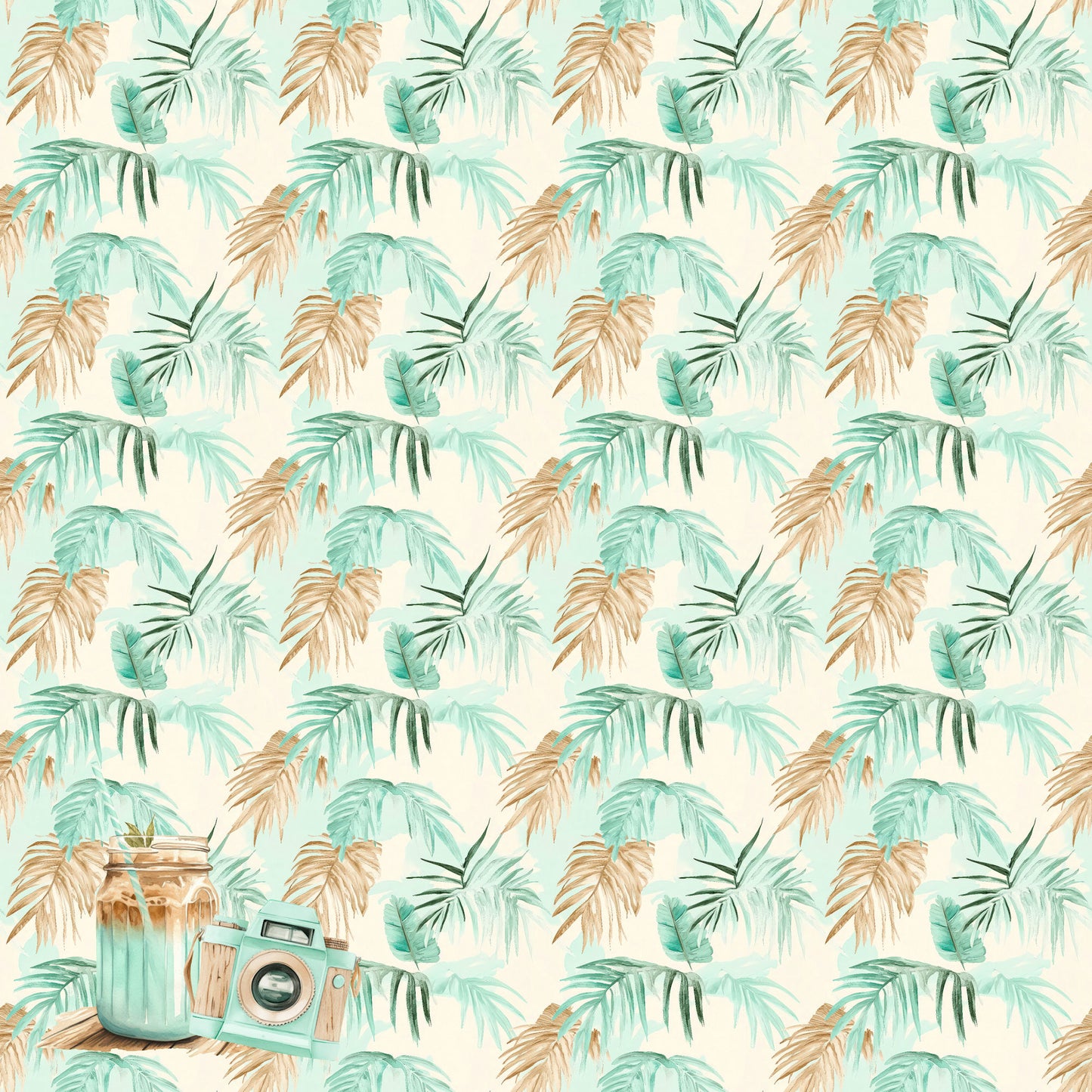 Coastal Shores Collection Salty Breeze Floral 12 x 12 Double-Sided Scrapbook Paper by SSC Designs - 15 Pack