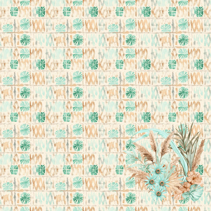 Coastal Shores Collection Beach Blanket Plaid 12 x 12 Double-Sided Scrapbook Paper by SSC Designs - 15 Pack