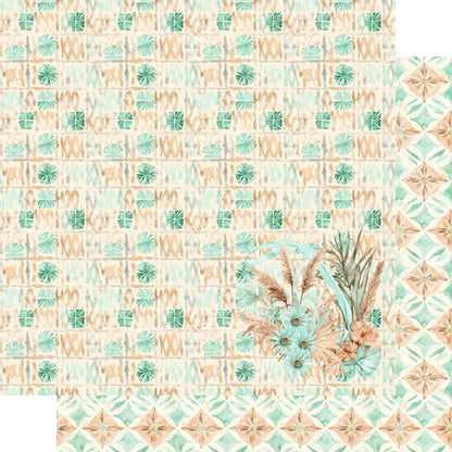 Coastal Shores Collection Beach Blanket Plaid 12 x 12 Double-Sided Scrapbook Paper by SSC Designs - 15 Pack