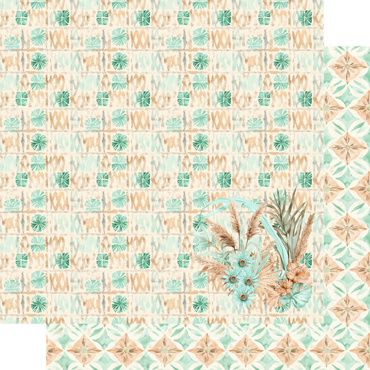 Coastal Shores Collection Beach Blanket Plaid 12 x 12 Double-Sided Scrapbook Paper by SSC Designs - 15 Pack