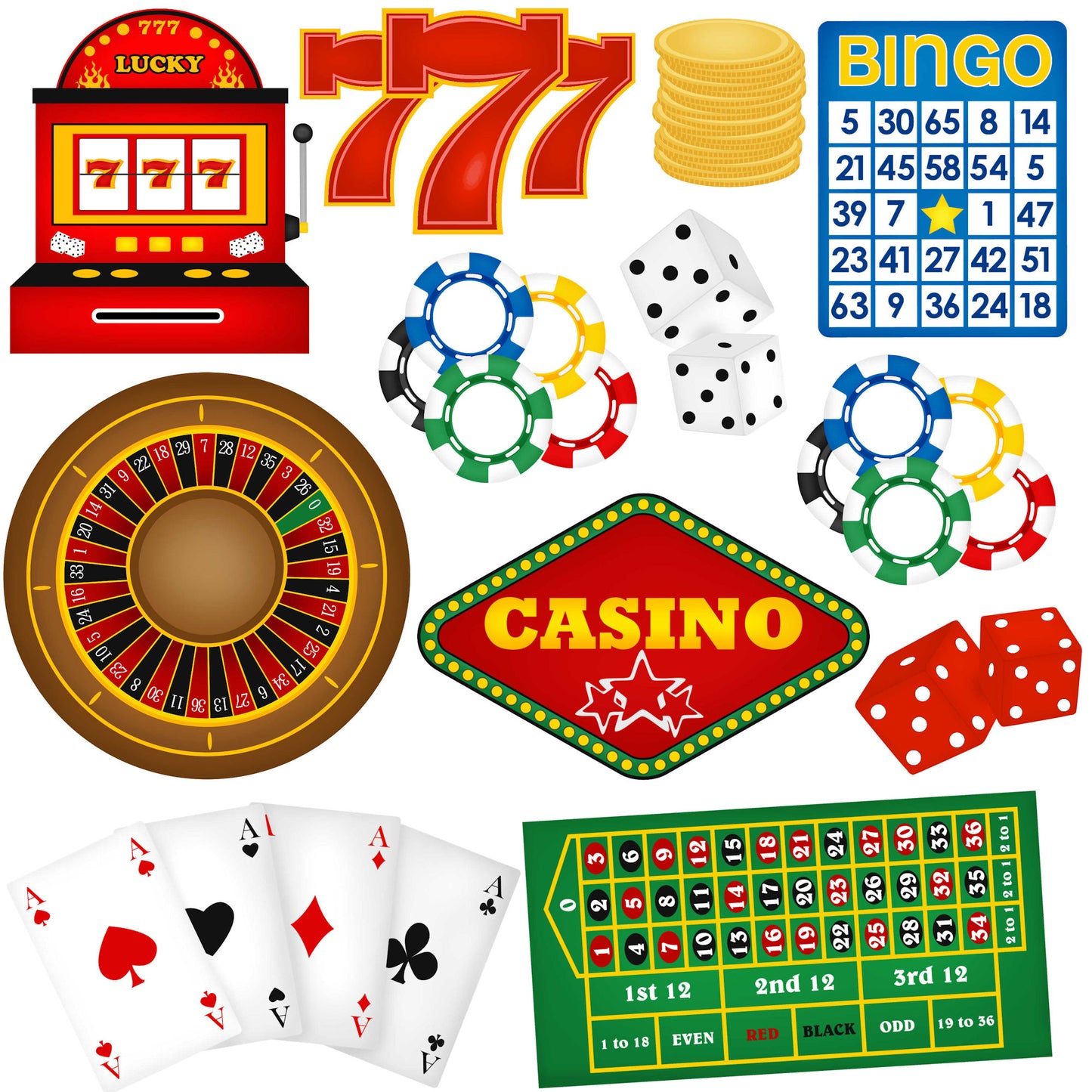 Casino 12 x 12 Scrapbook Paper Pack & Embellishment Kit - 3 Kits