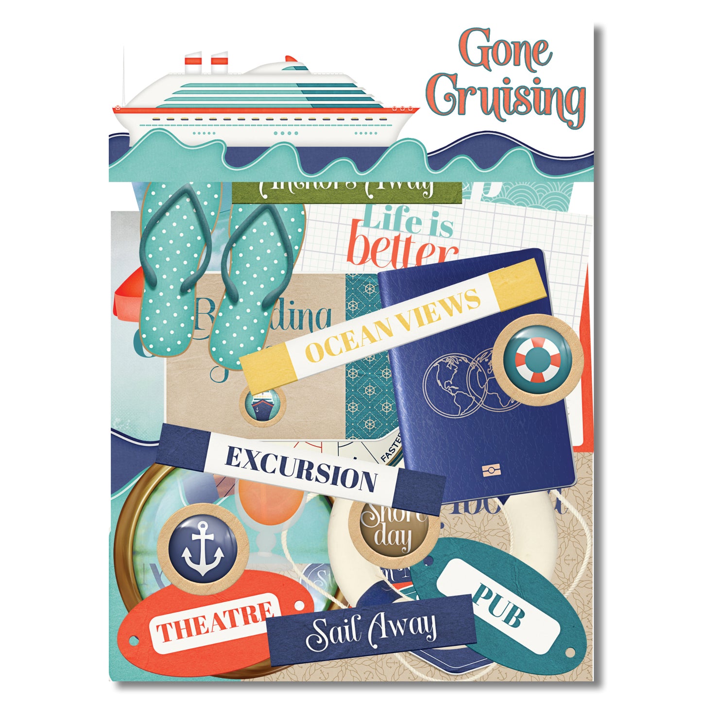 Gone Cruising 12 x 12 Scrapbook Paper & Embellishment Kit by SSC Designs - 3 Kits