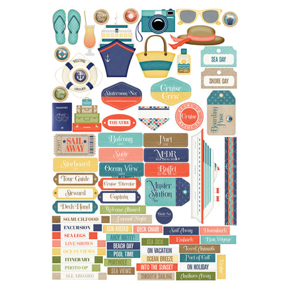 Gone Cruising Collection Laser Cut Scrapbook Ephemera Embellishments by SSC Designs - 3 Packs