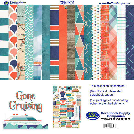 Gone Cruising 12 x 12 Scrapbook Paper & Embellishment Kit by SSC Designs - 3 Kits