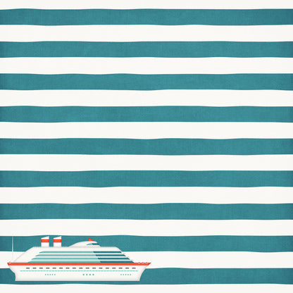 Gone Cruising Collection Cabin Key Stripes 12 x 12 Double-Sided Scrapbook Paper by SSC Designs - 15 Pack