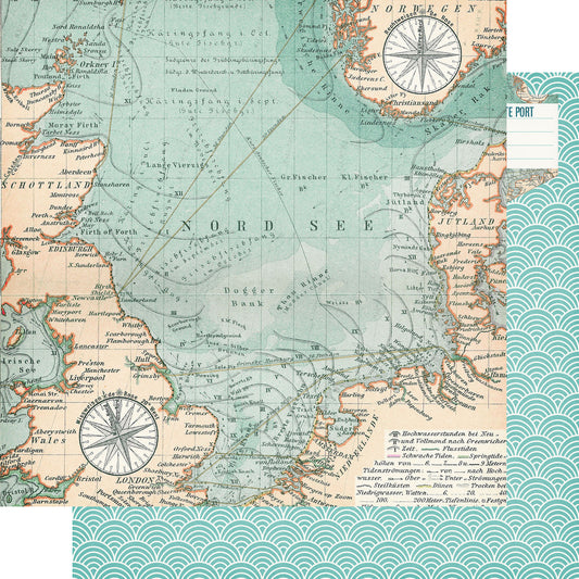 Gone Cruising Collection All Aboard Adventure 12 x 12 Double-Sided Scrapbook Paper by SSC Designs - 15 Pack
