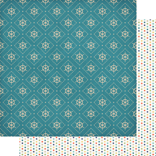Gone Cruising Collection Captain's Log 12 x 12 Double-Sided Scrapbook Paper by SSC Designs - 15 Pack