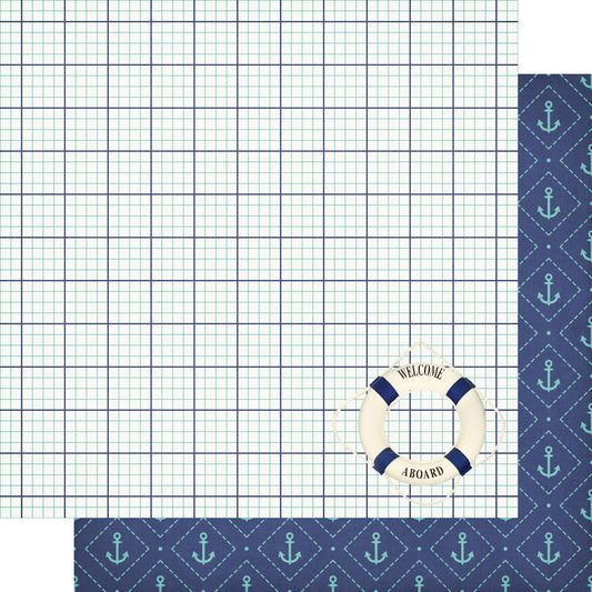 Gone Cruising Collection Midnight on the Deck 12 x 12 Double-Sided Scrapbook Paper by SSC Designs - 15 Pack