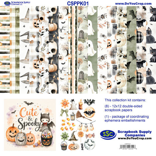 Cute & Spooky 12 x 12 Scrapbook Paper & Embellishment Kit by SSC Designs - 3 Kits