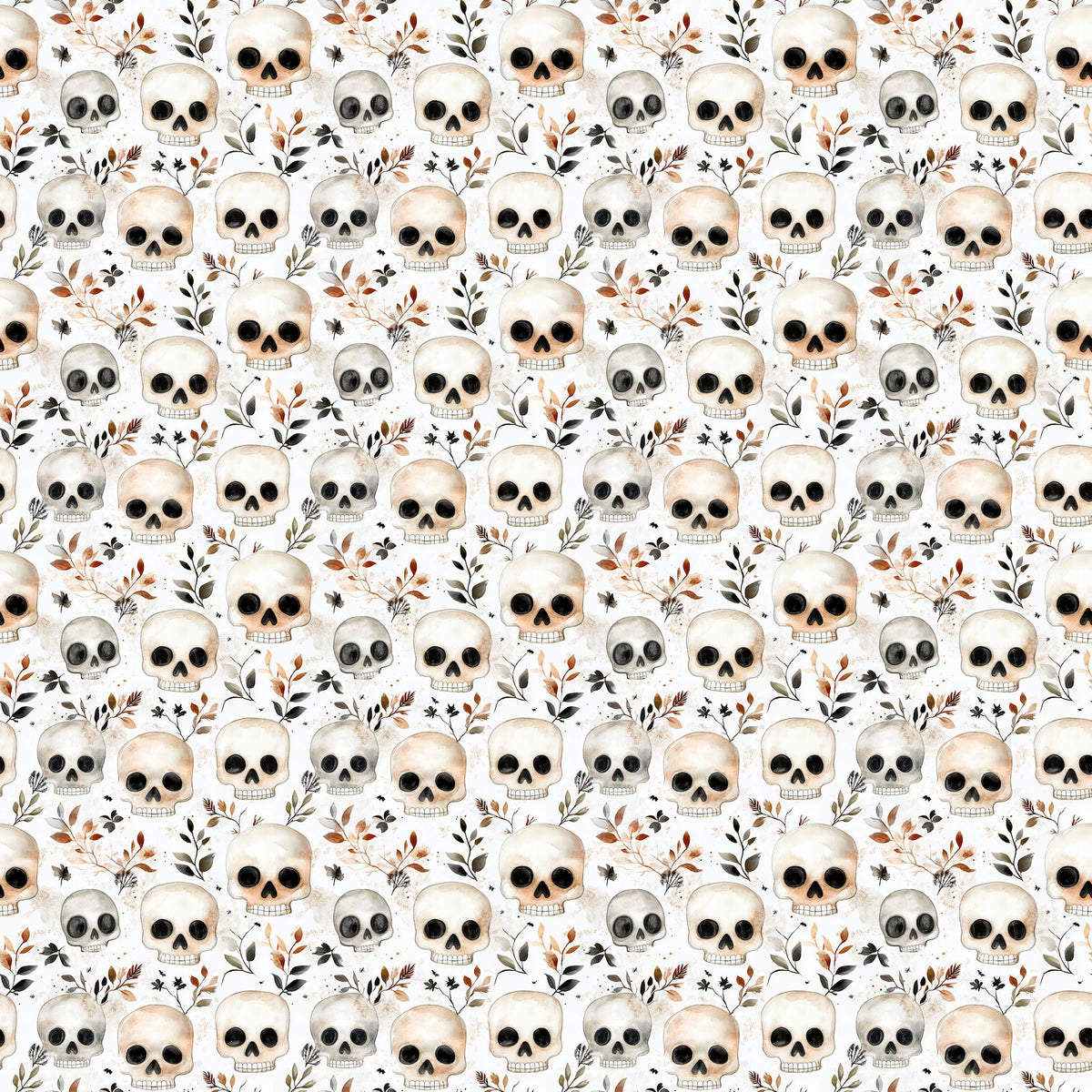 Cute & Spooky Collection Skull & Bloom 12 x 12 Double-Sided Scrapbook Paper by SSC Designs - 15 Pack