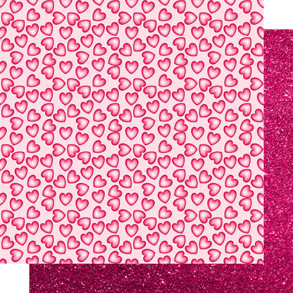 Cupid's Calling Collection Floating Hearts 12 x 12 Double-Sided Scrapbook Paper by SSC Designs - 15 Pack