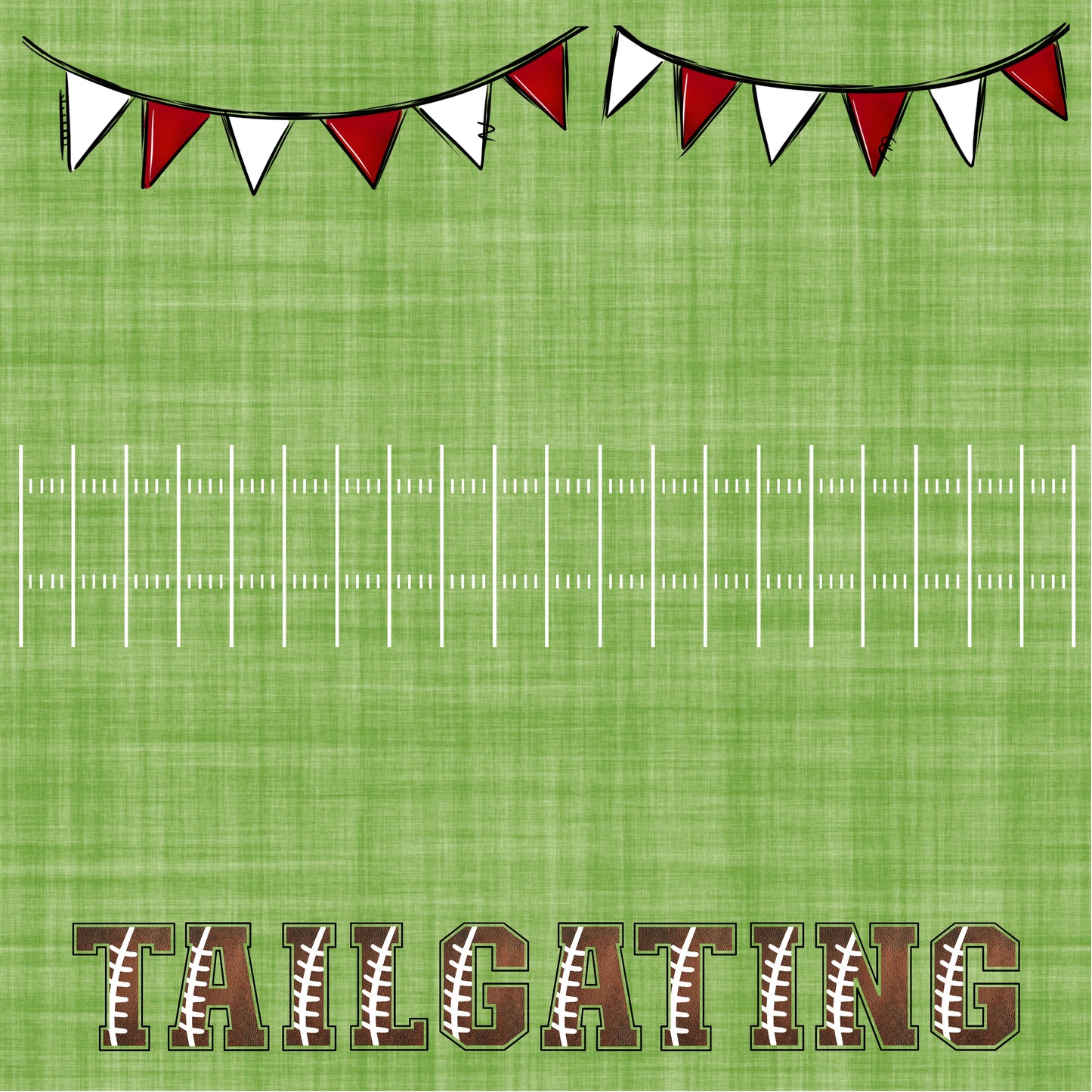 Football Season Collection Tailgating Party 12 x 12 Double-Sided Scrapbook Paper by SSC Designs