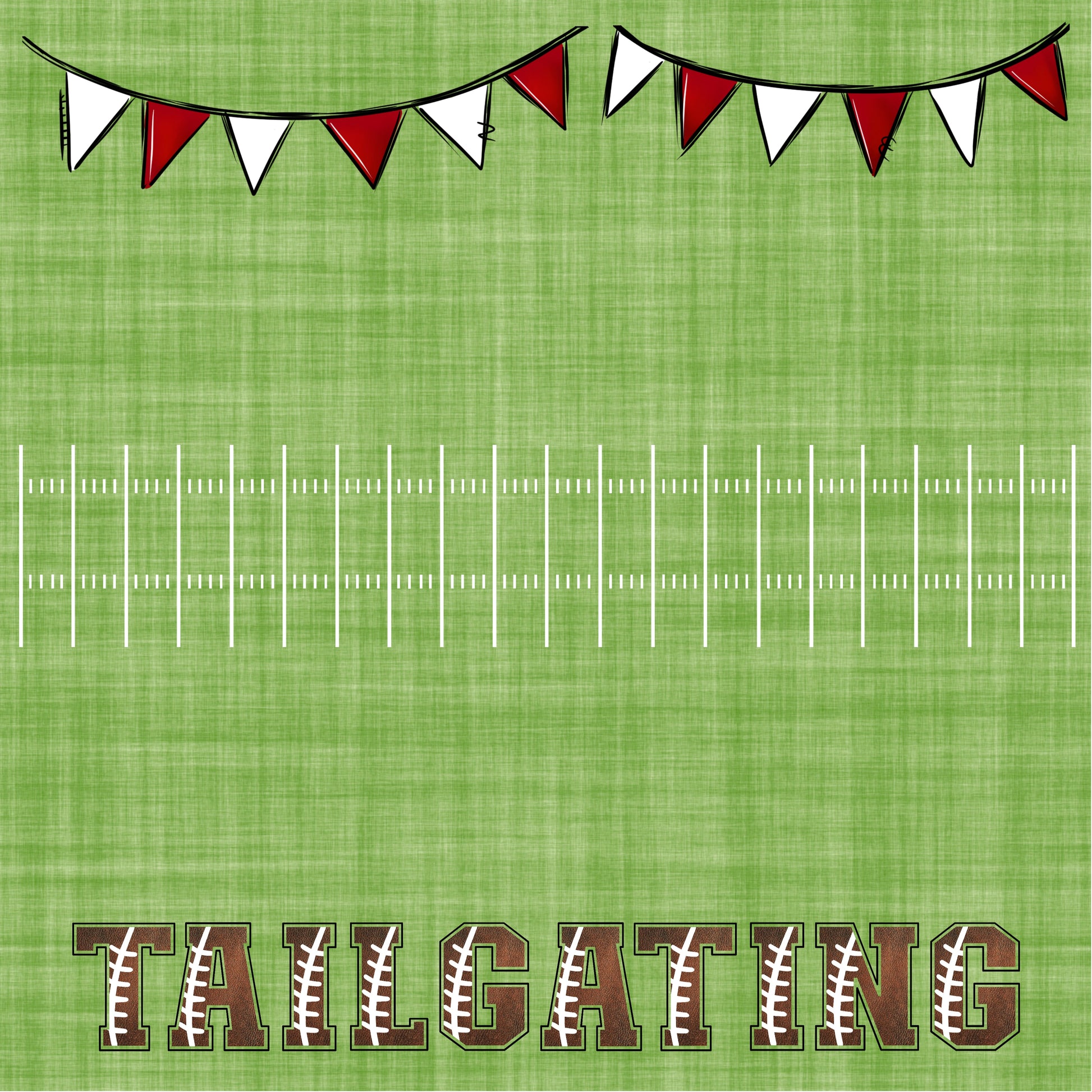 Football Season Collection Tailgating Party 12 x 12 Double-Sided Scrapbook Paper by SSC Designs