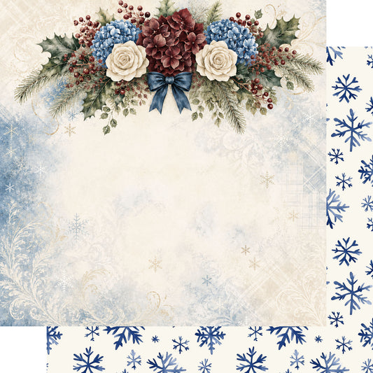 Country Winter Collection Winter Garland 12 x 12 Double-Sided Scrapbook Paper by SSC Designs - 15 Pack