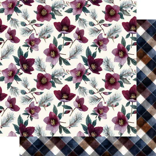 Country Winter Collection Cozy Flannel 12 x 12 Double-Sided Scrapbook Paper by SSC Designs - 15 Pack