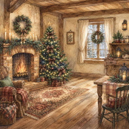 Country Winter Collection Fireside Treats 12 x 12 Double-Sided Scrapbook Paper by SSC Designs - 15 Pack