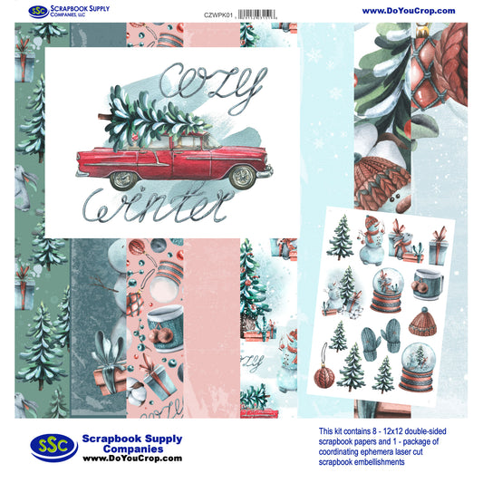 Cozy Winter 12 x 12 Scrapbook Paper & Embellishment Kit by SSC Designs - 3 Kits