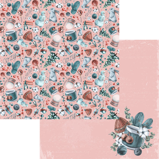 Cozy Winter Collection Winter Collage 12 x 12 Double-Sided Scrapbook Paper by SSC Designs  - 15 Pack