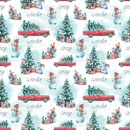 Cozy Winter Collection Dashing Through The Snow 12 x 12 Double-Sided Scrapbook Paper by SSC Designs - 15 Pack