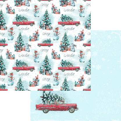 Cozy Winter Collection Dashing Through The Snow 12 x 12 Double-Sided Scrapbook Paper by SSC Designs - 15 Pack