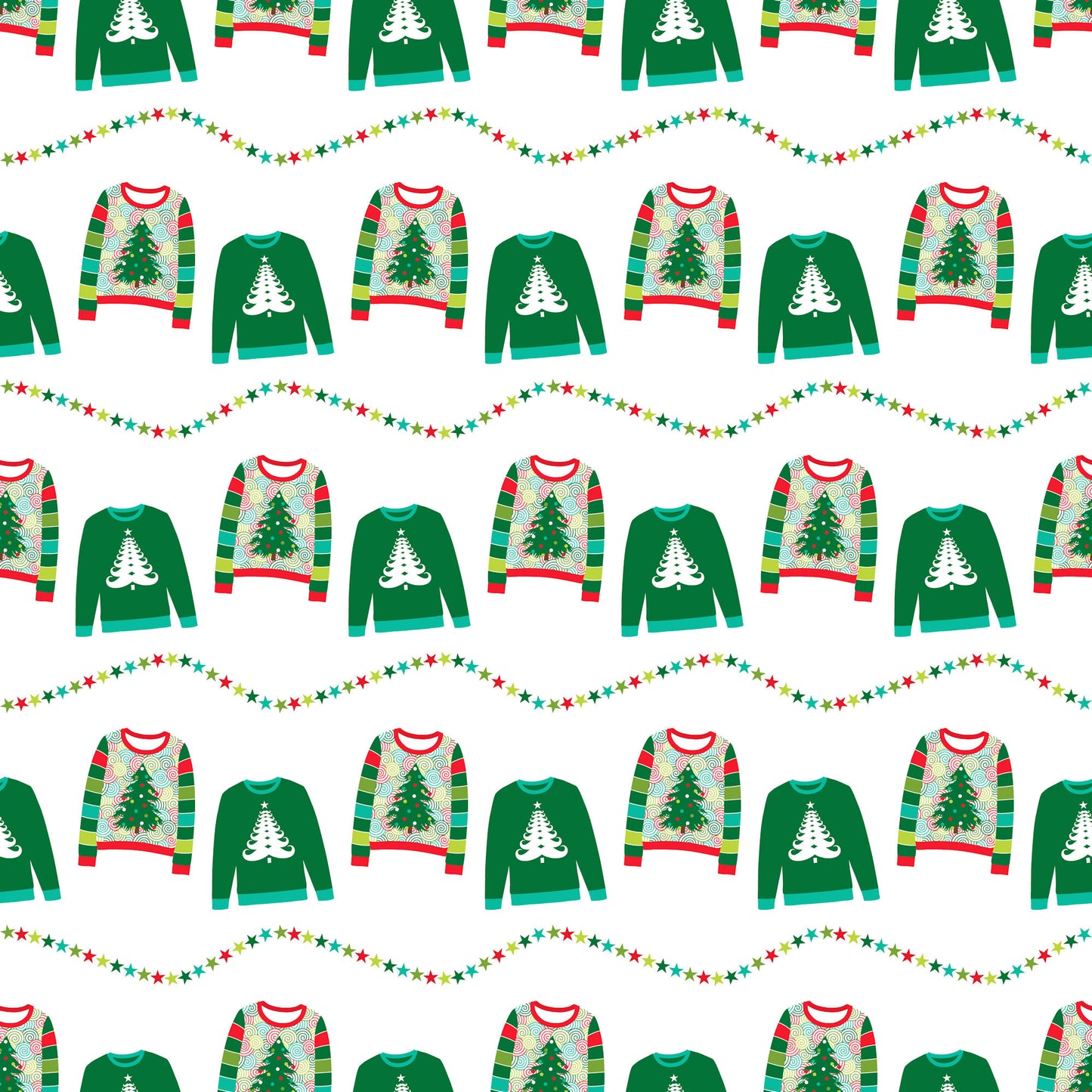 Ugly Christmas Sweater Collection O Christmas Tree 12 x 12 Double-Sided Scrapbook Paper - 15 Pack