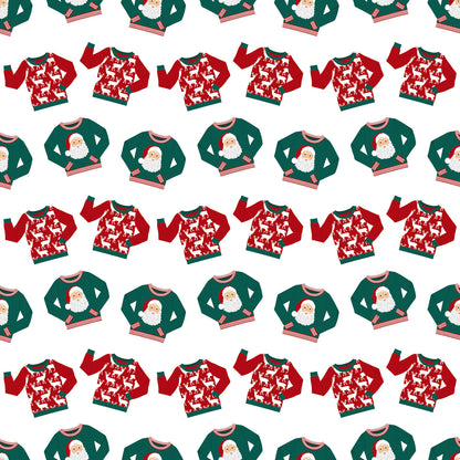 Ugly Christmas Sweater Collection Santa Himself 12 x 12 Double-Sided Scrapbook Paper - 15 Pack