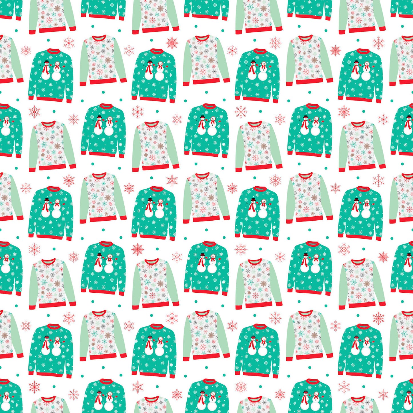 Ugly Christmas Sweater Collection Snowmen 12 x 12 Double-Sided Scrapbook Paper - 15 Pack