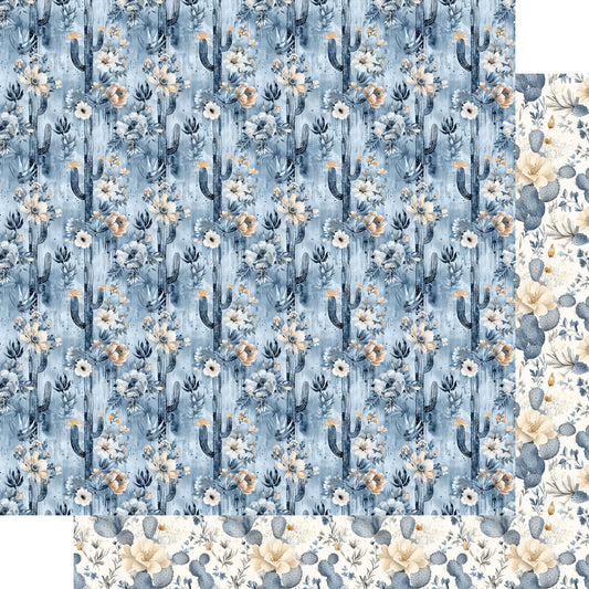 Dusty Blue Desert Collection Desert Daydreams 12 x 12 Double-Sided Scrapbook Paper by SSC Designs - 15 Pack