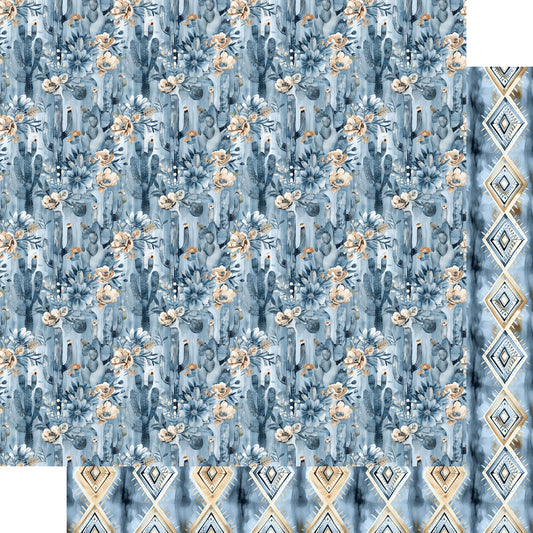 Dusty Blue Desert Collection Blue Desert Nights 12 x 12 Double-Sided Scrapbook Paper by SSC Designs - 15 Pack