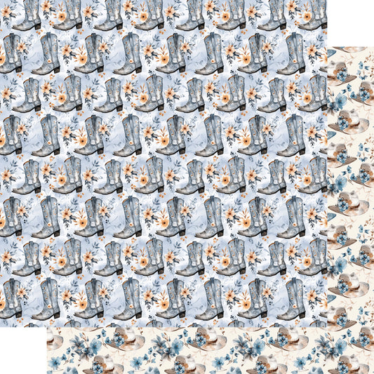 Dusty Blue Desert Collection Wander Out West 12 x 12 Double-Sided Scrapbook Paper by SSC Designs - 15 Pack