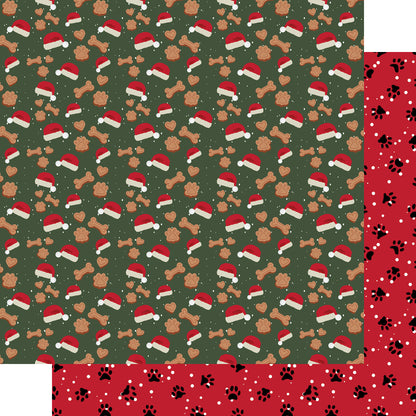 Merry Woofmas Collection Santa Bones 12 x 12 Double-Sided Scrapbook Paper by SSC Designs - 15 Pack