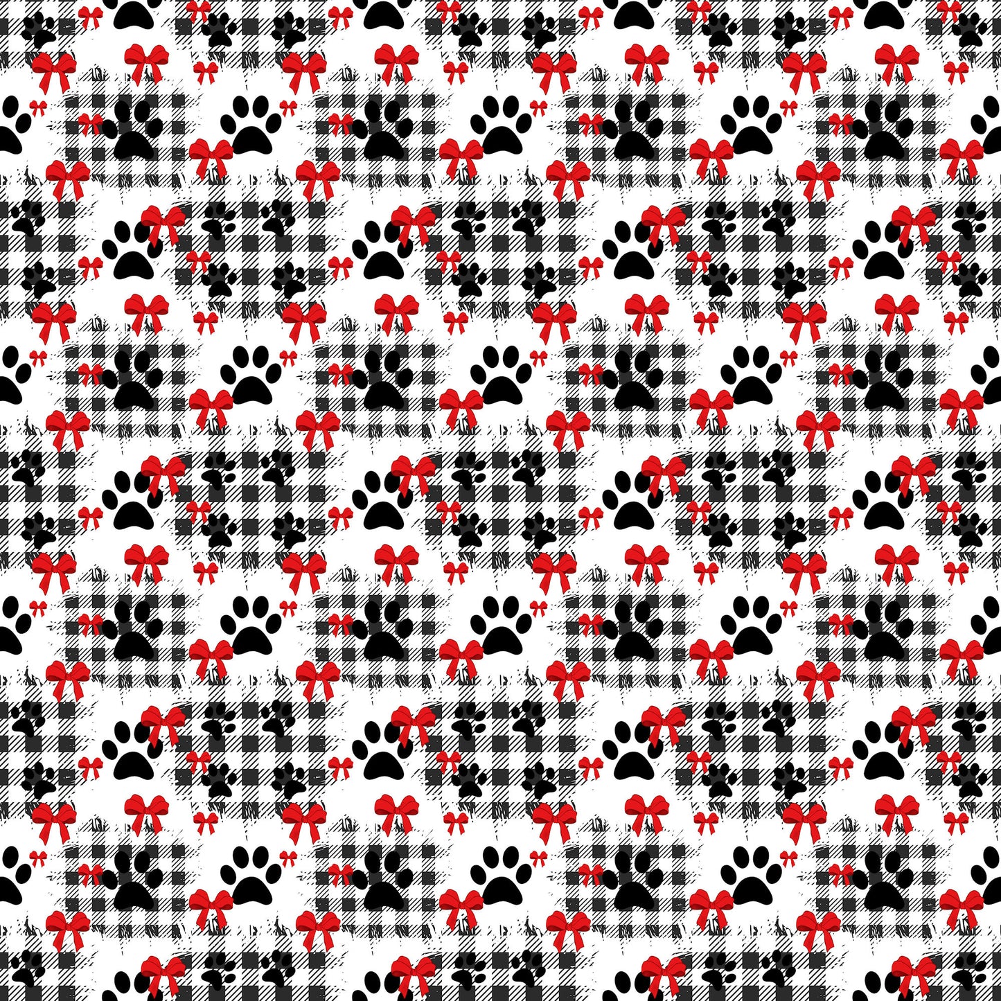 Merry Woofmas Collection Plaid Paws 12 x 12 Double-Sided Scrapbook Paper by SSC Designs - 15 Pack