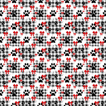 Merry Woofmas Collection Plaid Paws 12 x 12 Double-Sided Scrapbook Paper by SSC Designs - 15 Pack