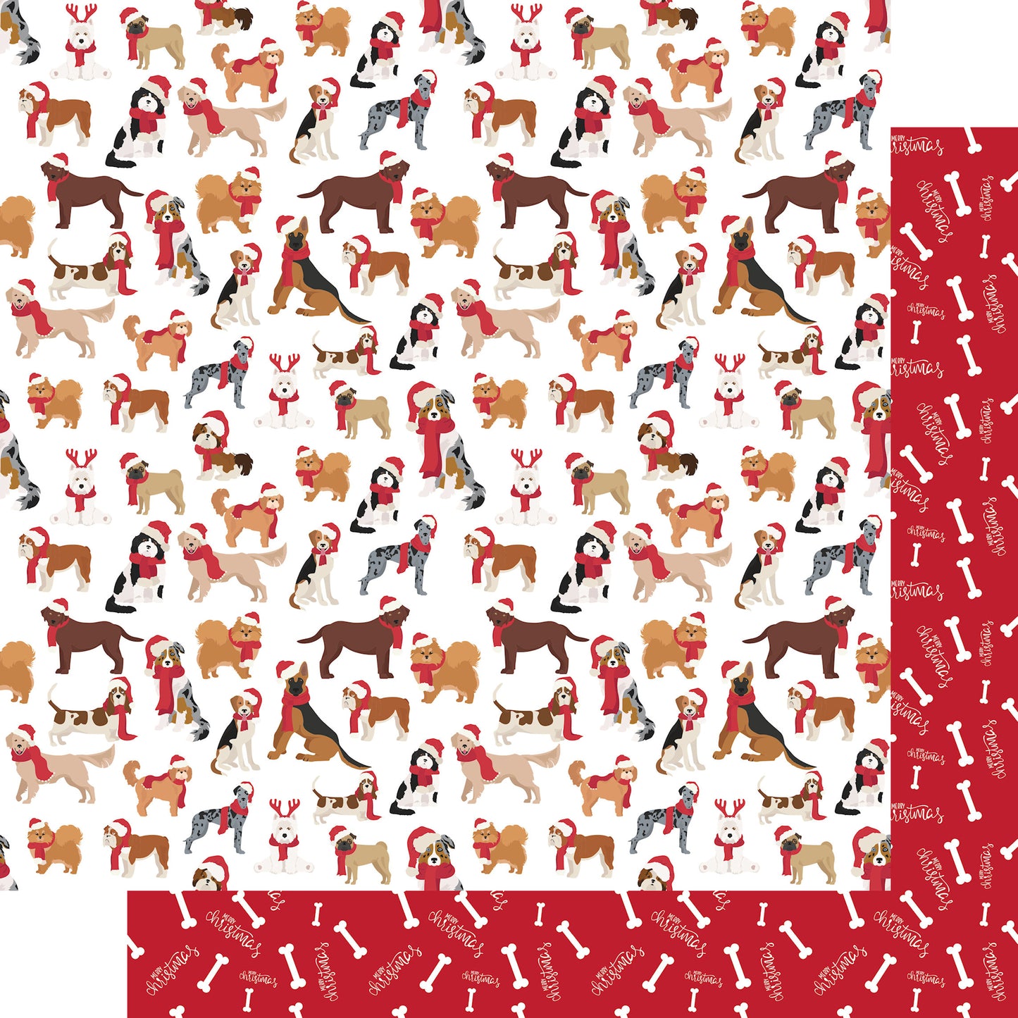 Merry Woofmas Collection Merry Woofmas 12 x 12 Double-Sided Scrapbook Paper by SSC Designs - 15 Pack