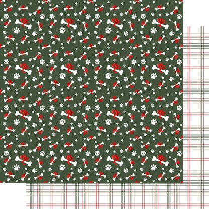 Merry Woofmas Collection Bring Me Bones 12 x 12 Double-Sided Scrapbook Paper by SSC Designs - 15 Pack