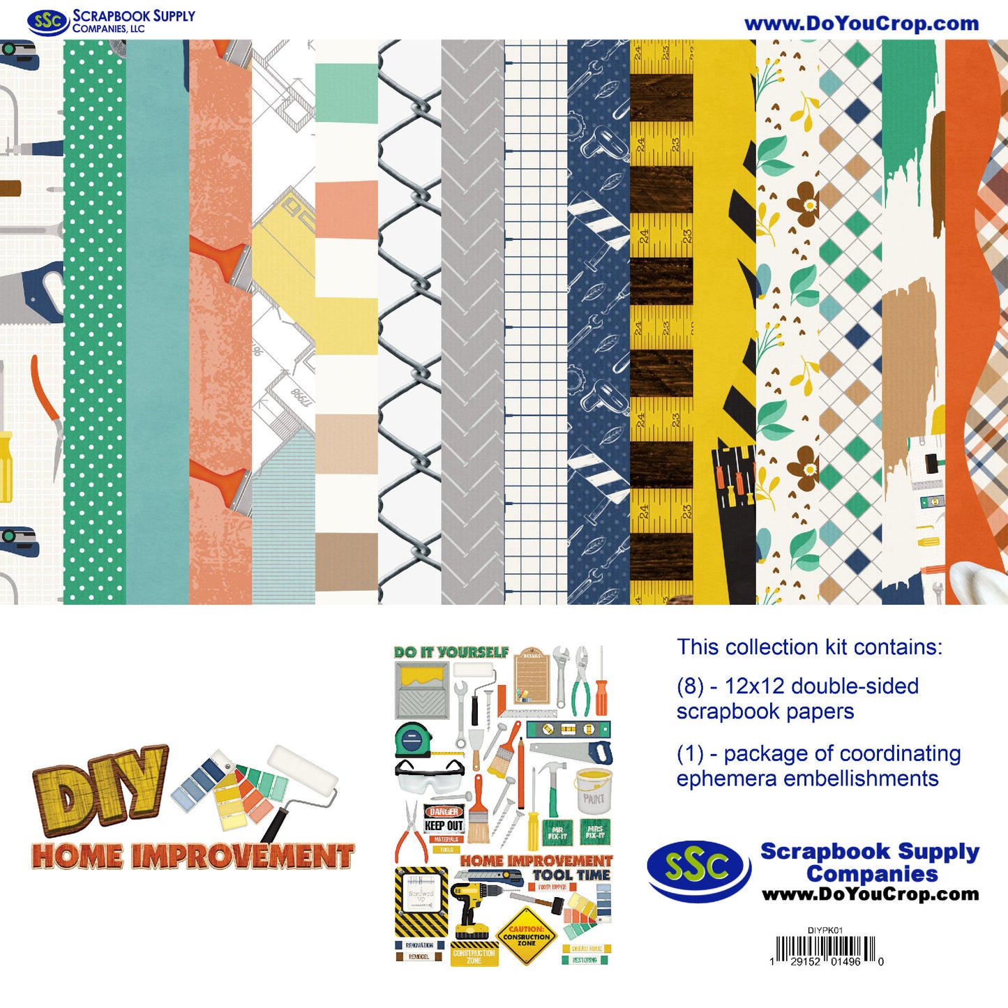 Home Improvement 12 x 12 Scrapbook Paper & Embellishment Kit by SSC Designs - 3 Kits