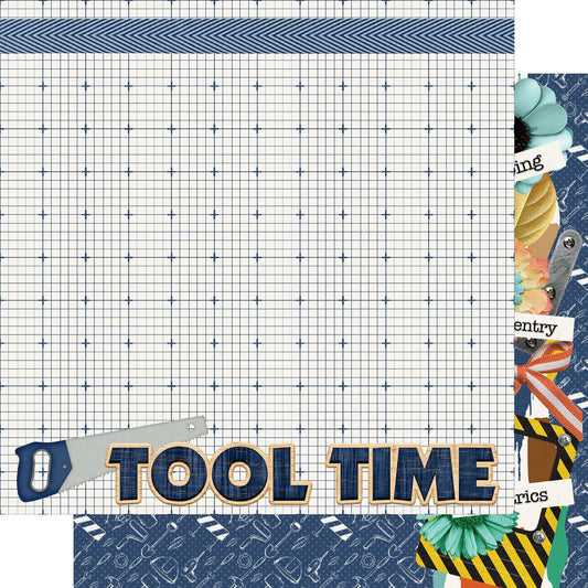Home Improvement Collection Tool Time 12 x 12 Double-Sided Scrapbook Paper by SSC Designs - 15 Pack