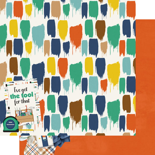 Home Improvement Collection Construction Zone 12 x 12 Double-Sided Scrapbook Paper by SSC Designs - 15 Pack