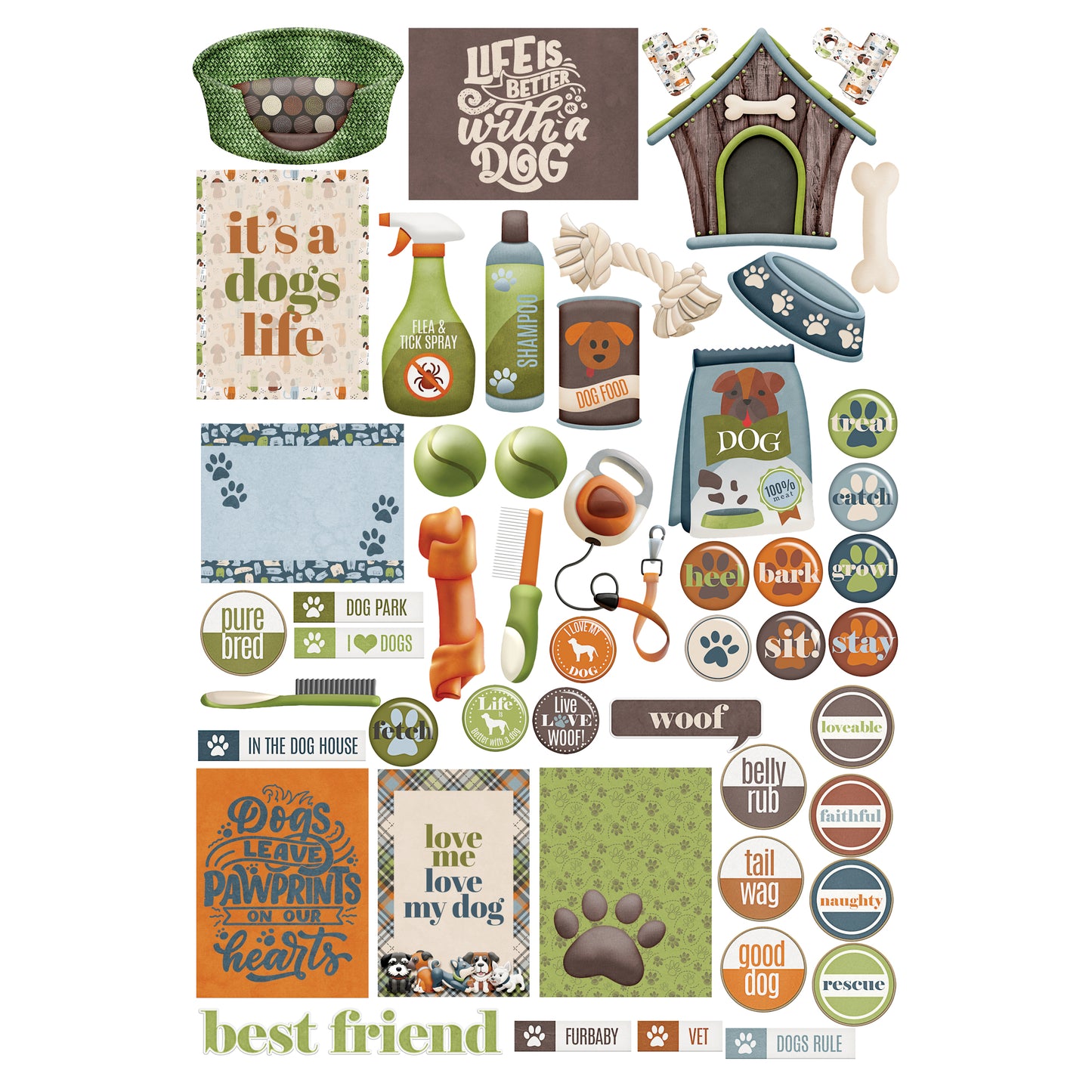 Dog Lover Collection Laser Cut Scrapbook Ephemera Embellishments by SSC Designs - 3 Packs