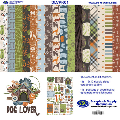 Dog Lover 12 x 12 Scrapbook Paper & Embellishment Kit by SSC Designs - 3 Kits