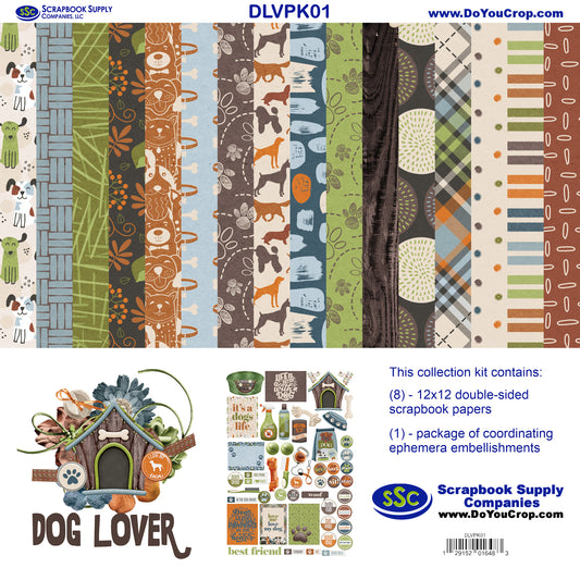 Dog Lover 12 x 12 Scrapbook Paper & Embellishment Kit by SSC Designs - 3 Kits