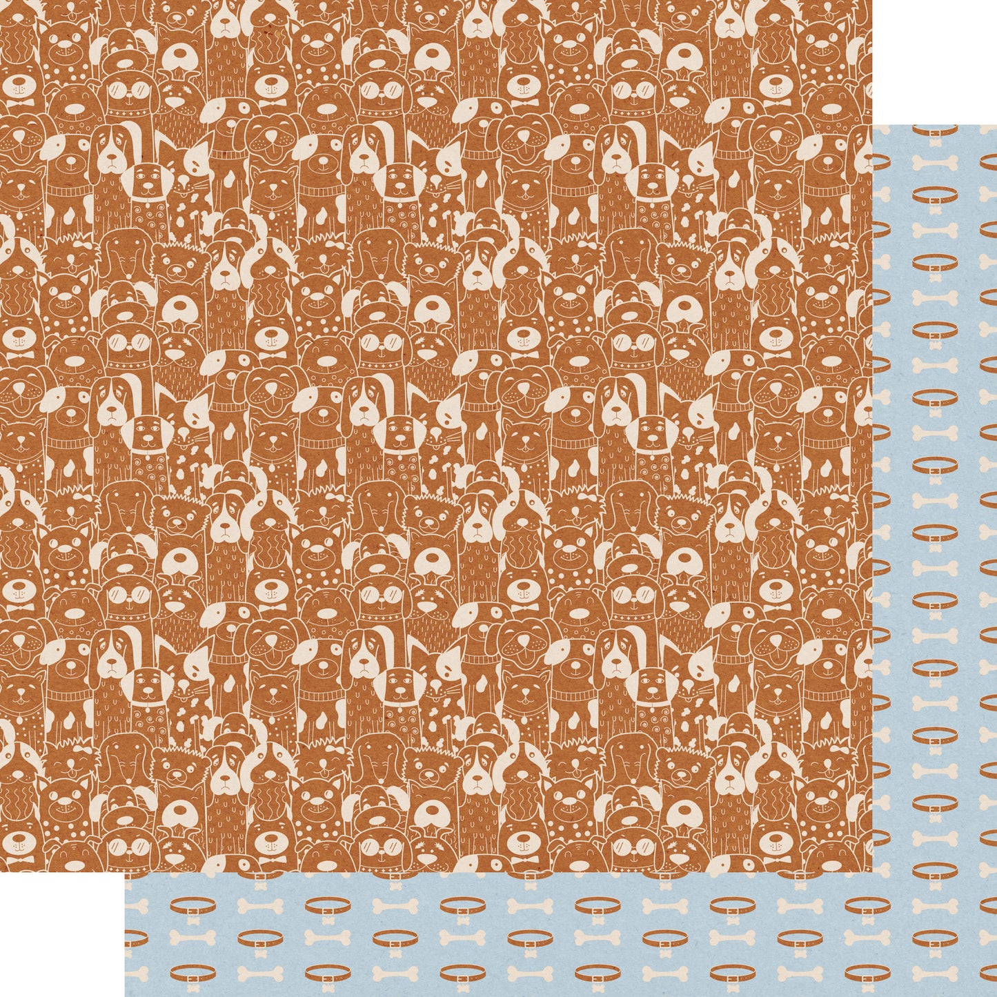 Dog Lover Collection Collars & Bones 12 x 12 Double-Sided Scrapbook Paper by SSC Designs - 15 Pack
