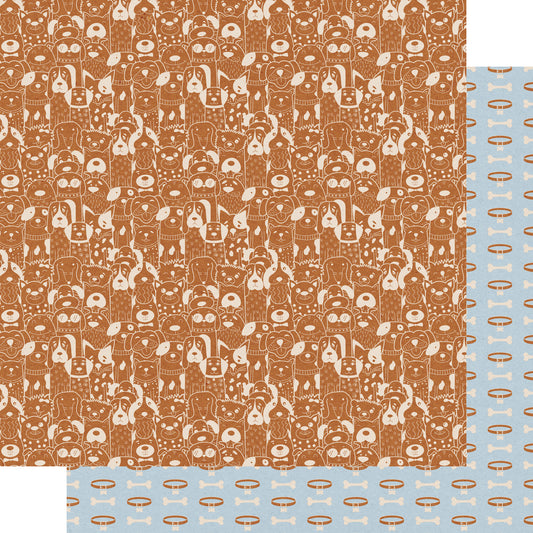 Dog Lover Collection Collars & Bones 12 x 12 Double-Sided Scrapbook Paper by SSC Designs - 15 Pack