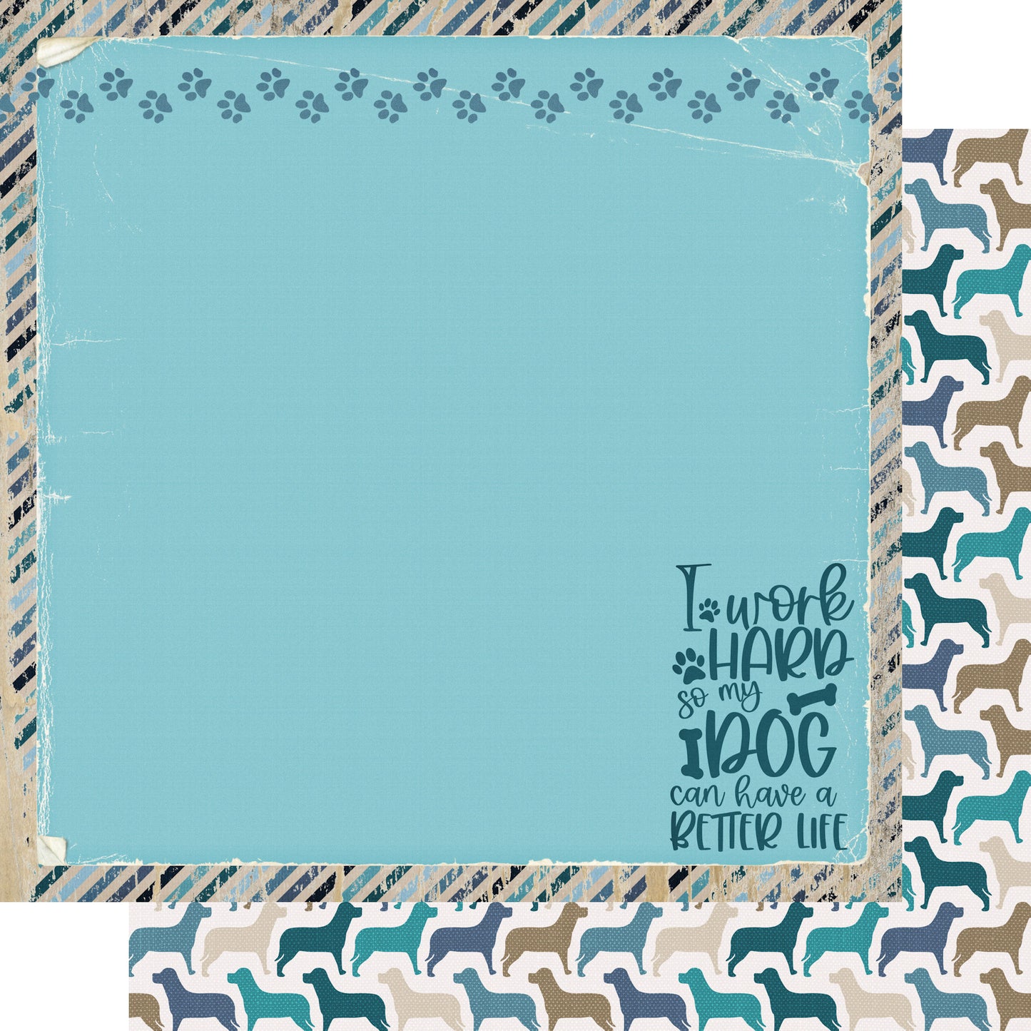 Dog Mom Collection I Work Hard For My Dog 12 x 12 Double-Sided Scrapbook Paper by SSC Designs - 15 Pack