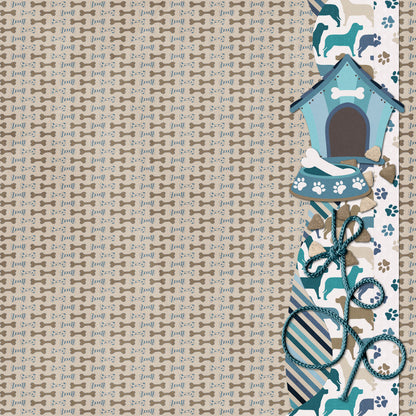 Dog Mom Collection Dog Bark Border 12 x 12 Double-Sided Scrapbook Paper by SSC Designs - 15 Pack