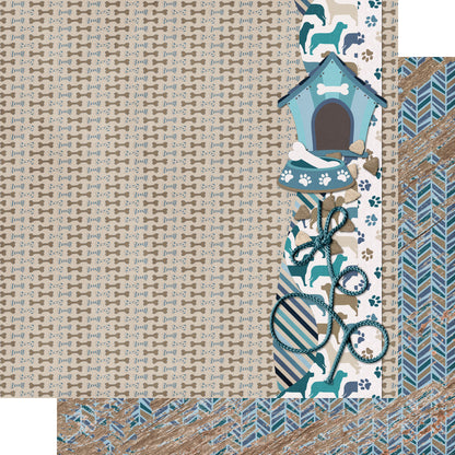 Dog Mom Collection Dog Bark Border 12 x 12 Double-Sided Scrapbook Paper by SSC Designs - 15 Pack