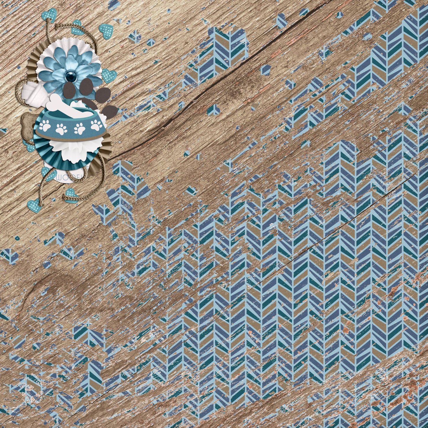 Dog Mom Collection Dog Bark Border 12 x 12 Double-Sided Scrapbook Paper by SSC Designs - 15 Pack