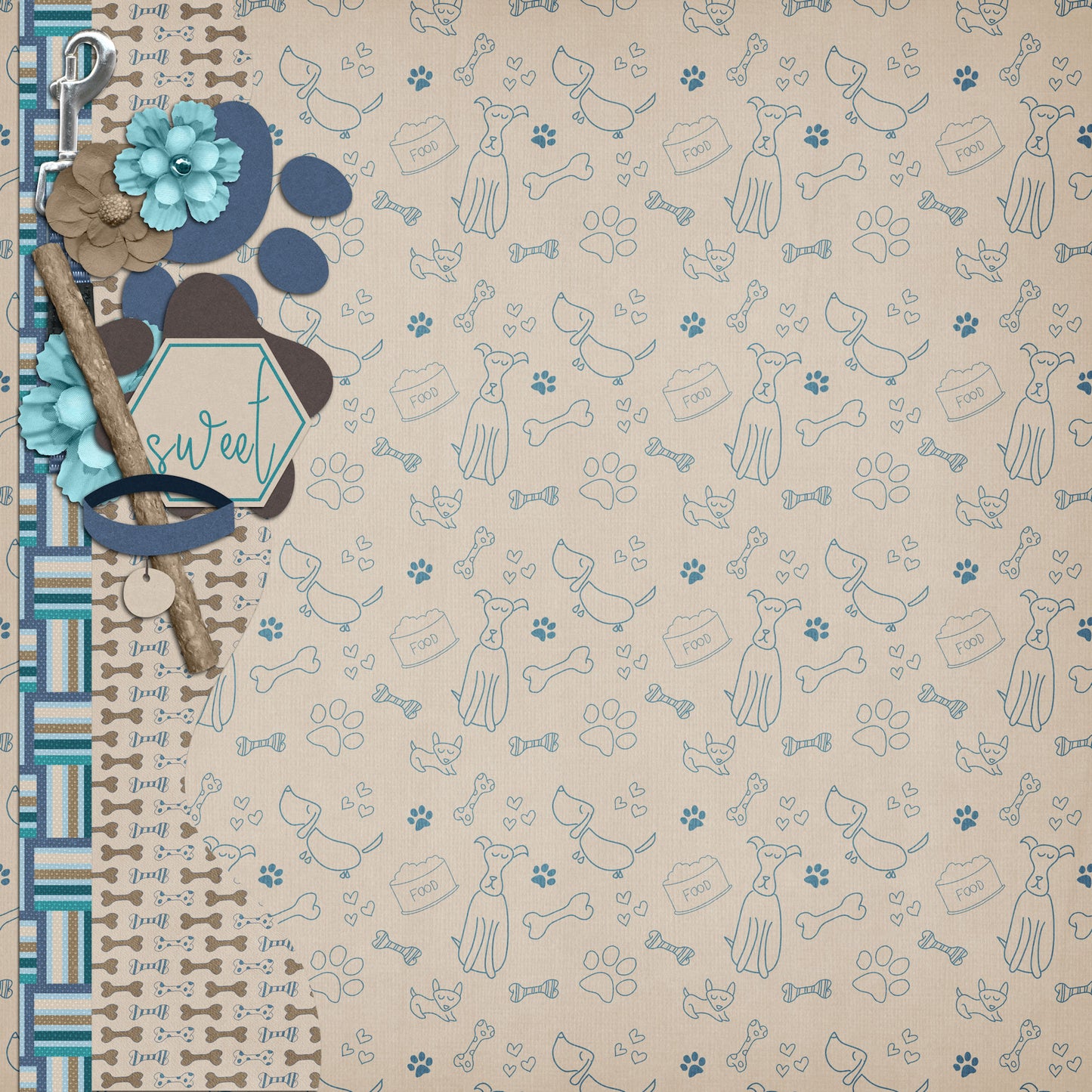 Dog Mom Collection Life Is Better With A Dog 12 x 12 Double-Sided Scrapbook Paper by SSC Designs - 15 Pack