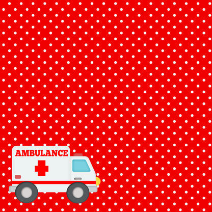 Doctor's Orders Collection Ambulance Ride 12 x 12 Double-Sided Scrapbook Paper by SSC Designs - 15 Pack