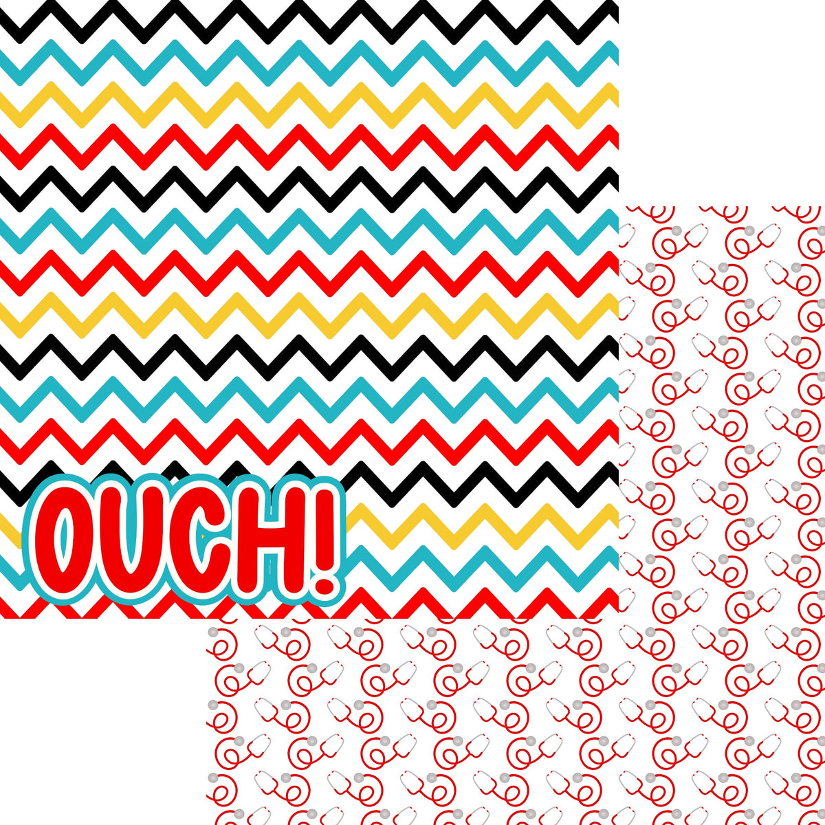Doctor's Orders Collection Ouch! 12 x 12 Double-Sided Scrapbook Paper by SSC Designs